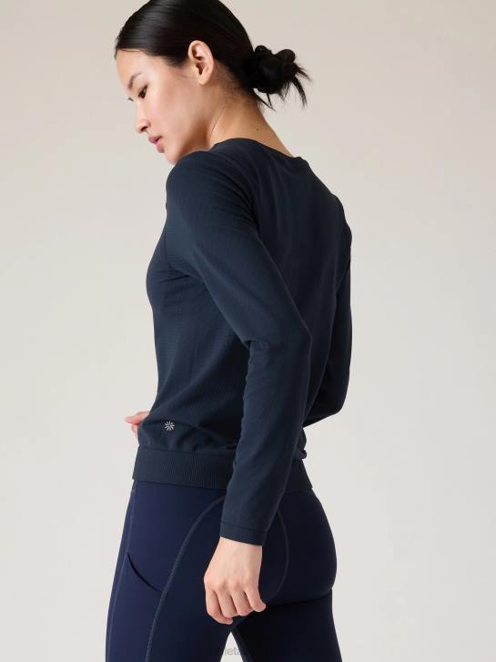Athleta femmes haut sans couture en mouvement JRTZ244 vêtements marine