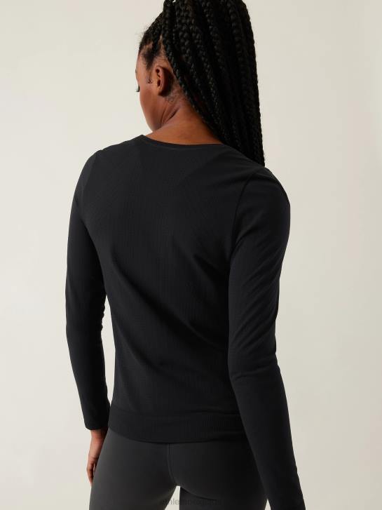 Athleta femmes haut sans couture en mouvement JRTZ262 vêtements noir