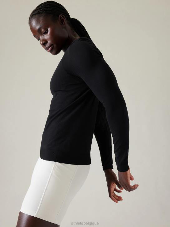 Athleta femmes haut sans couture en mouvement JRTZ262 vêtements noir