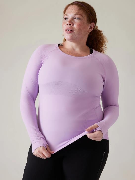 Athleta femmes haut sans coutures momentum JRTZ278 vêtements bégonia