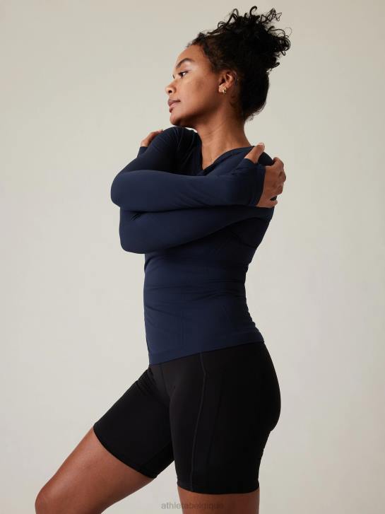 Athleta femmes haut sans coutures momentum JRTZ443 vêtements marine