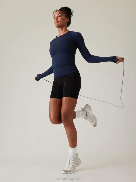 Athleta femmes haut sans coutures momentum JRTZ443 vêtements marine