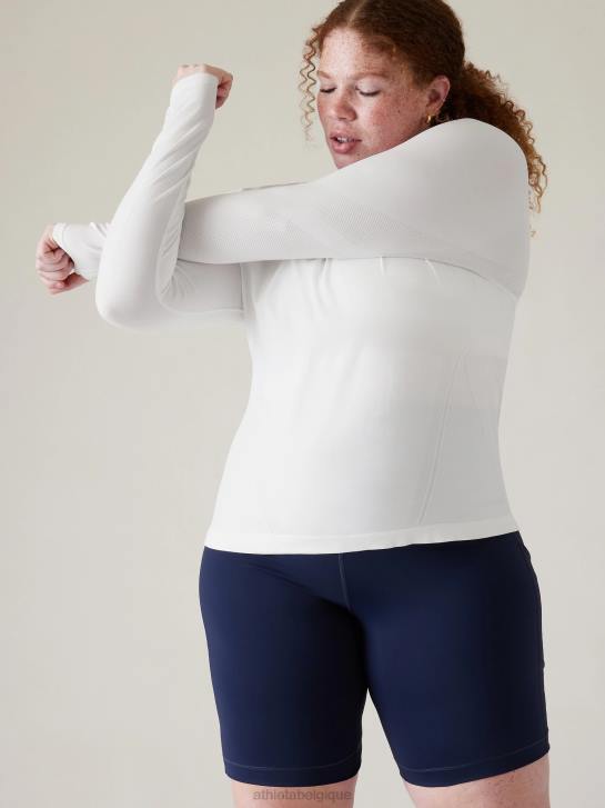 Athleta femmes haut sans coutures momentum JRTZ500 vêtements blanc brillant