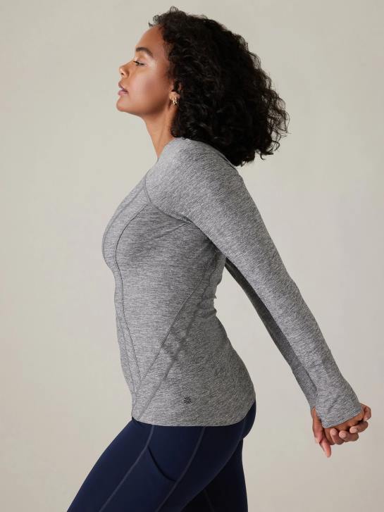 Athleta femmes pacifica illume - haut ajusté upf JRTZ372 vêtements gris chiné