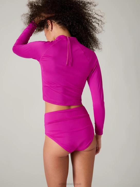 Athleta femmes rashguard court north point JRTZ890 vêtements fuchsia électrique