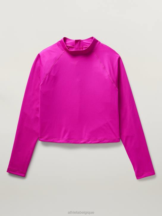Athleta femmes rashguard court north point JRTZ890 vêtements fuchsia électrique