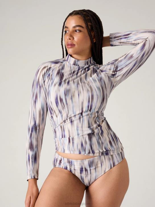 Athleta femmes rashguard north point JRTZ925 vêtements gris abstrait