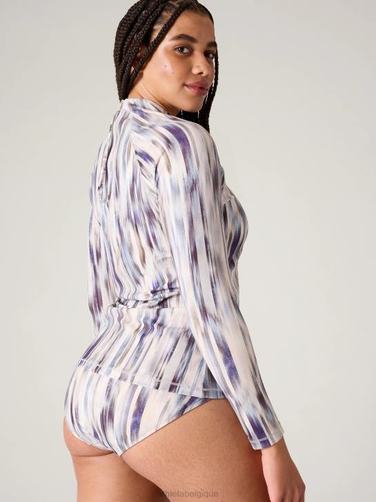 Athleta femmes rashguard north point JRTZ925 vêtements gris abstrait