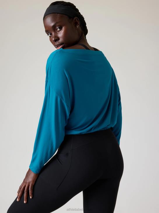 Athleta femmes refroidir en haut JRTZ511 vêtements bleu lapis foncé