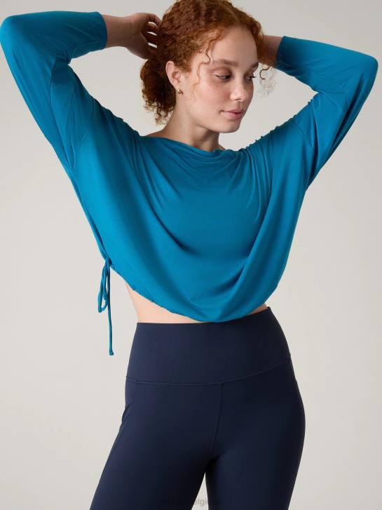 Athleta femmes refroidir en haut JRTZ511 vêtements bleu lapis foncé