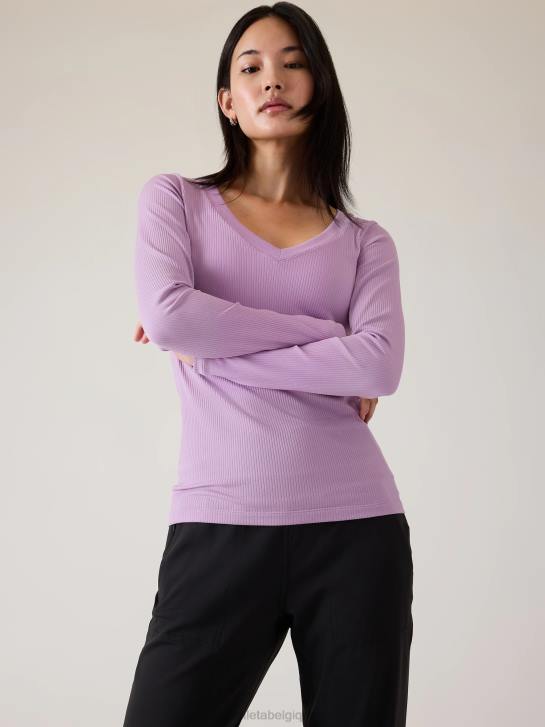 Athleta femmes renouveler le haut sans couture à col en V JRTZ512 vêtements bégonia