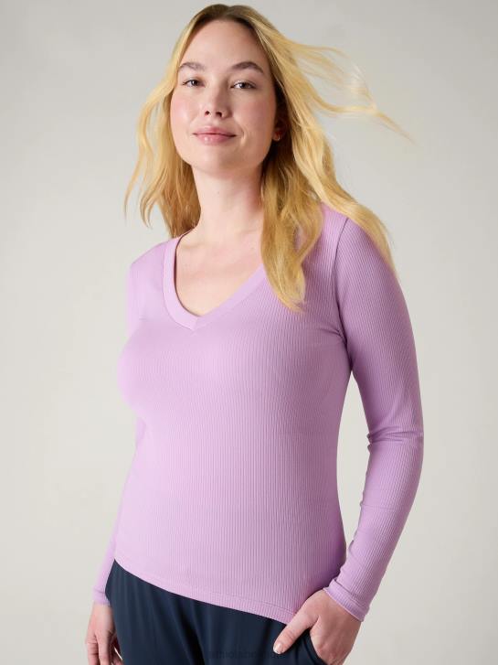 Athleta femmes renouveler le haut sans couture à col en V JRTZ512 vêtements bégonia