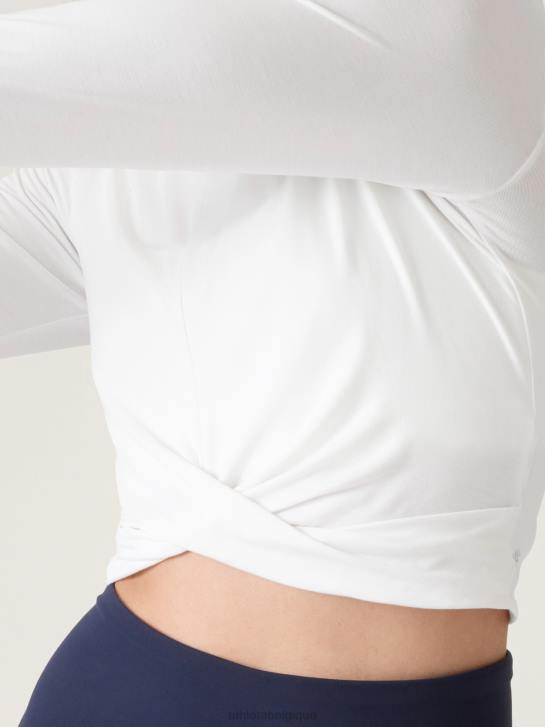 Athleta femmes tournez facilement le dessus JRTZ199 vêtements blanc brillant