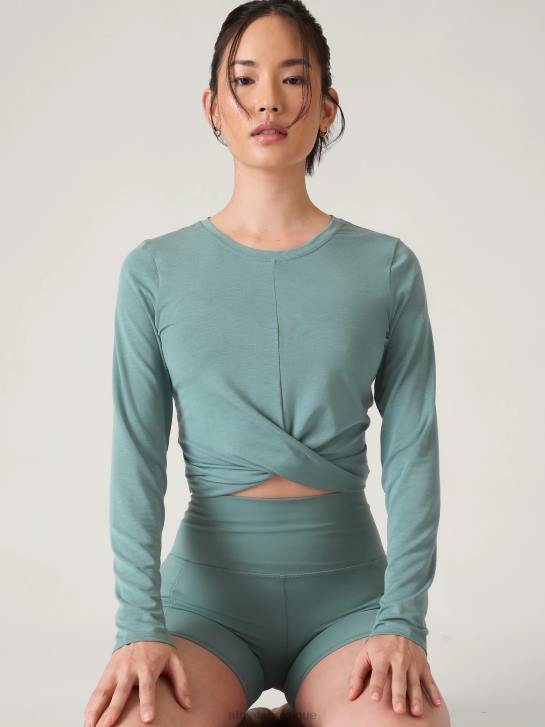 Athleta femmes tournez facilement le dessus JRTZ460 vêtements vert oxydé