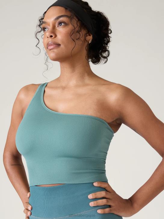 Athleta femmes débardeur asymétrique sans couture Aurora JRTZ308 vêtements vert oxydé