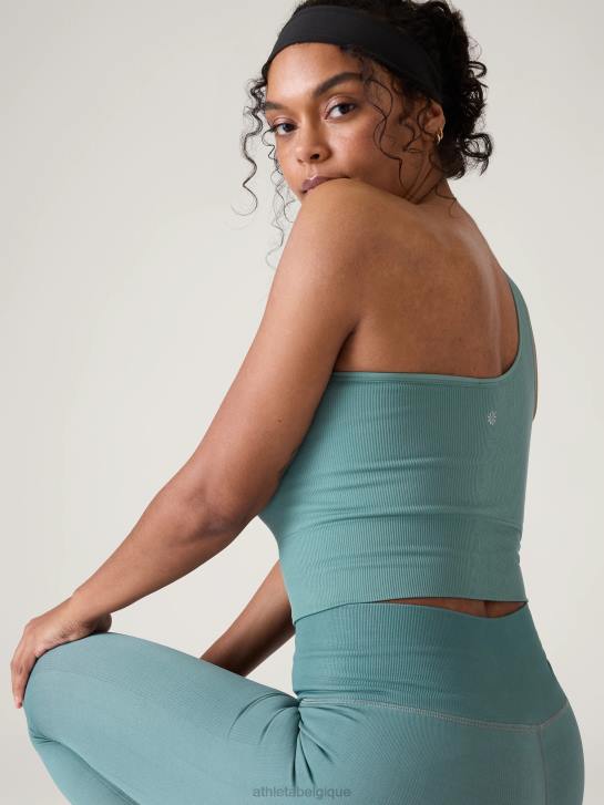Athleta femmes débardeur asymétrique sans couture Aurora JRTZ308 vêtements vert oxydé