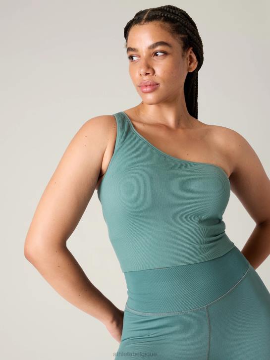 Athleta femmes débardeur asymétrique sans couture Aurora JRTZ308 vêtements vert oxydé