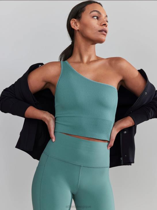 Athleta femmes débardeur asymétrique sans couture Aurora JRTZ308 vêtements vert oxydé