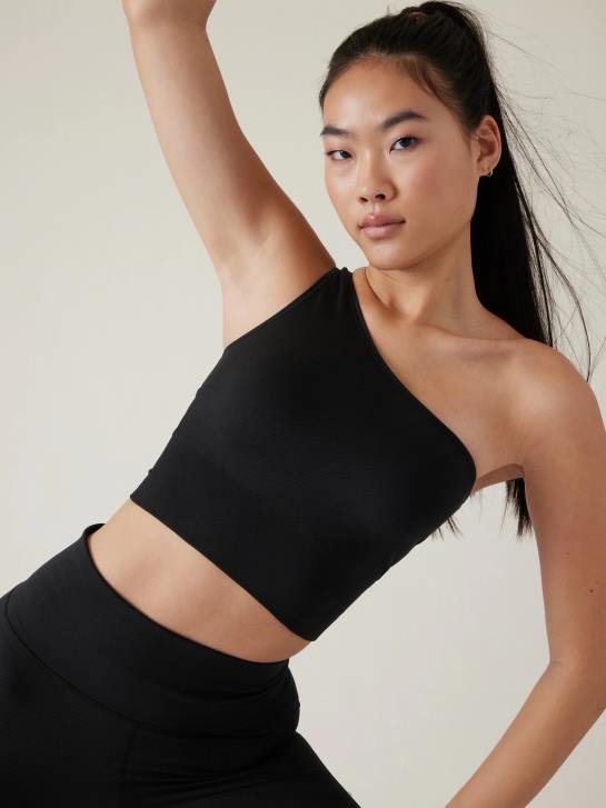 Athleta femmes débardeur asymétrique sans couture Aurora JRTZ322 vêtements noir