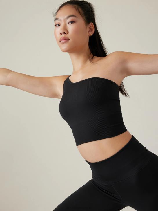 Athleta femmes débardeur asymétrique sans couture Aurora JRTZ322 vêtements noir