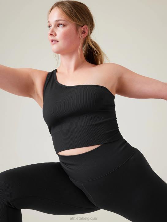 Athleta femmes débardeur asymétrique sans couture Aurora JRTZ322 vêtements noir