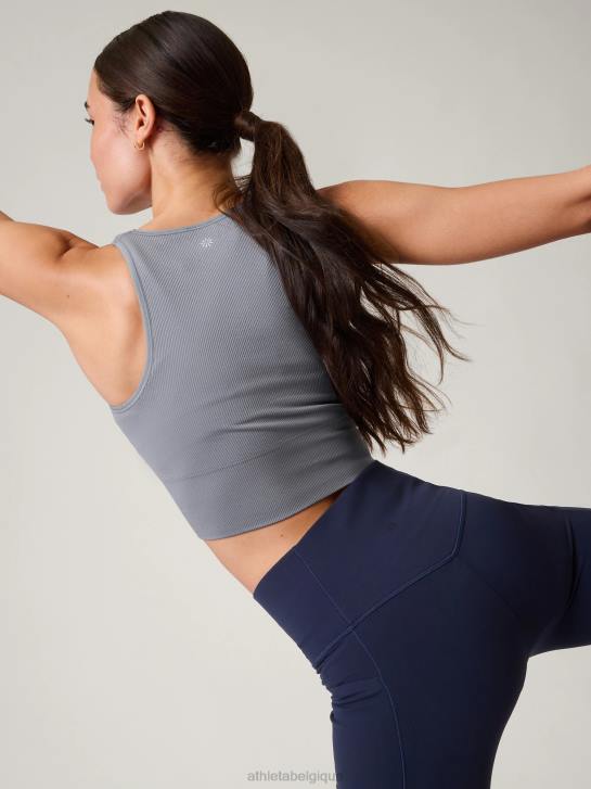 Athleta femmes débardeur côtelé sans couture Aurora JRTZ404 vêtements bleu littoral