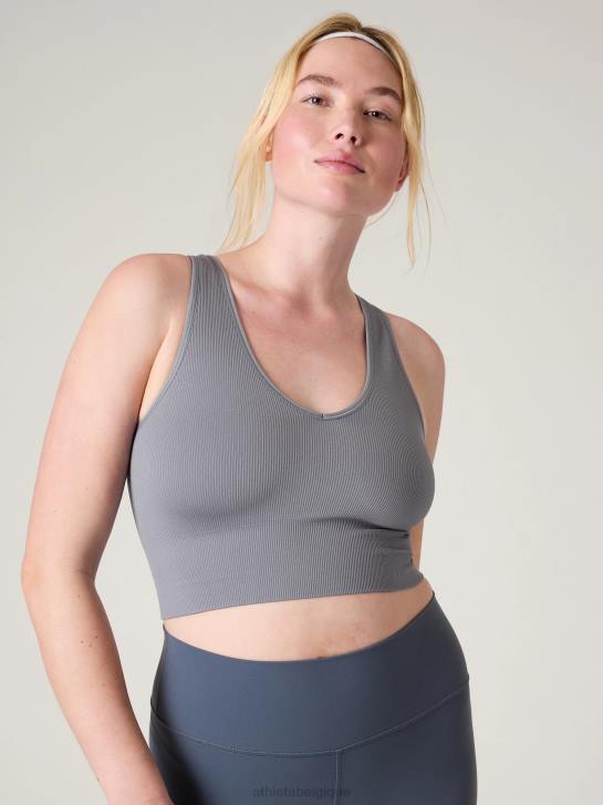 Athleta femmes débardeur côtelé sans couture Aurora JRTZ404 vêtements bleu littoral