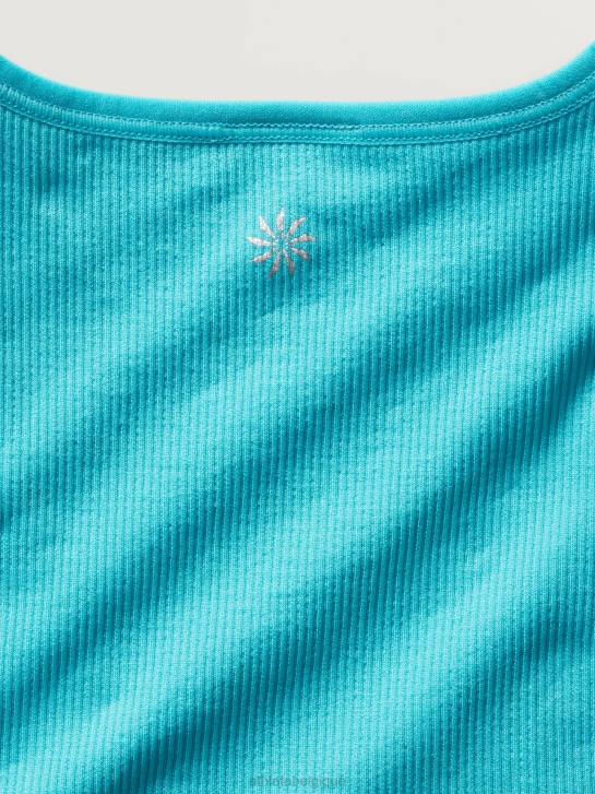 Athleta femmes débardeur côtelé sans couture Aurora JRTZ417 vêtements bora bora bleu