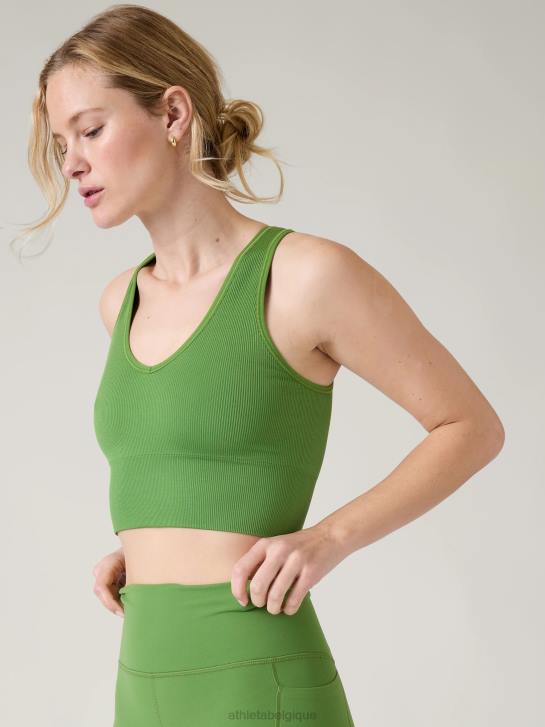 Athleta femmes débardeur côtelé sans couture Aurora JRTZ444 vêtements vert baja