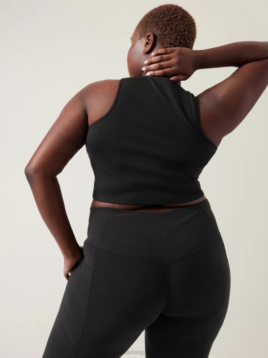 Athleta femmes débardeur côtelé sans couture Aurora JRTZ472 vêtements noir