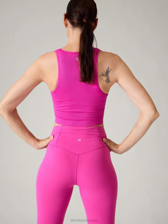 Athleta femmes débardeur côtelé sans couture Aurora JRTZ523 vêtements rose plante de glace