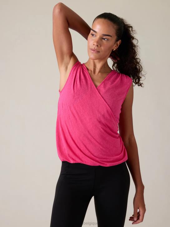 Athleta femmes débardeur enveloppant aéré JRTZ237 vêtements rose tulipe