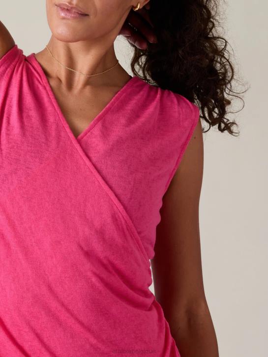 Athleta femmes débardeur enveloppant aéré JRTZ237 vêtements rose tulipe