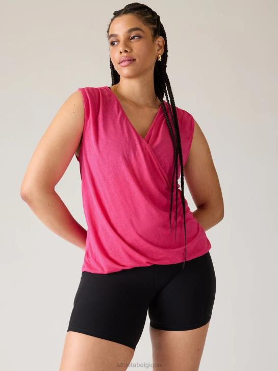 Athleta femmes débardeur enveloppant aéré JRTZ237 vêtements rose tulipe