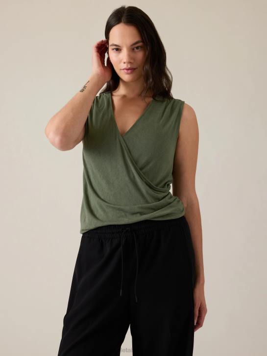 Athleta femmes débardeur enveloppant aéré JRTZ441 vêtements fougère profonde