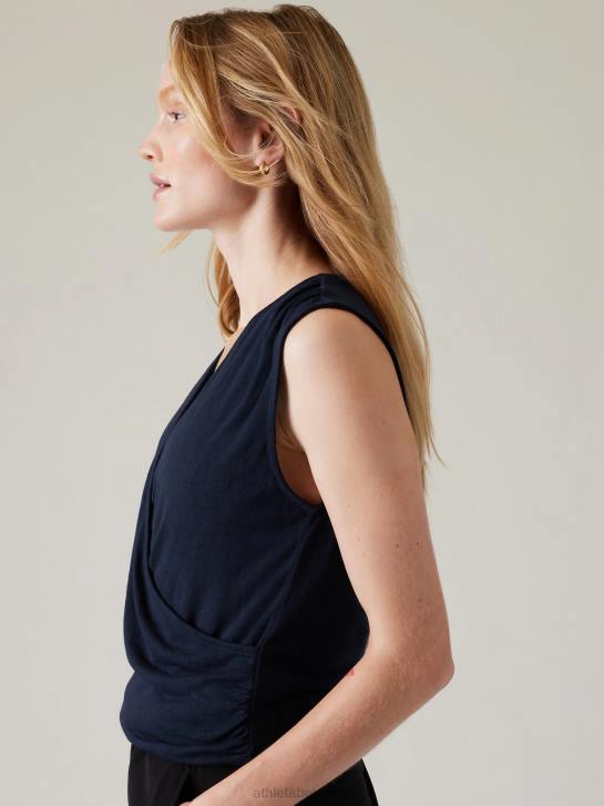 Athleta femmes débardeur enveloppant aéré JRTZ508 vêtements marine