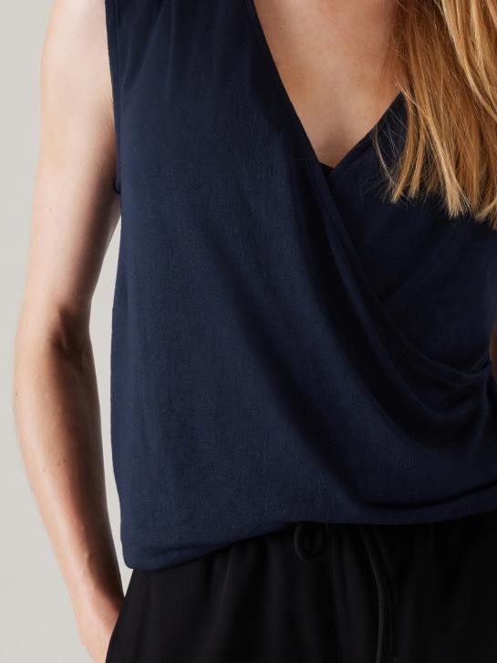 Athleta femmes débardeur enveloppant aéré JRTZ508 vêtements marine