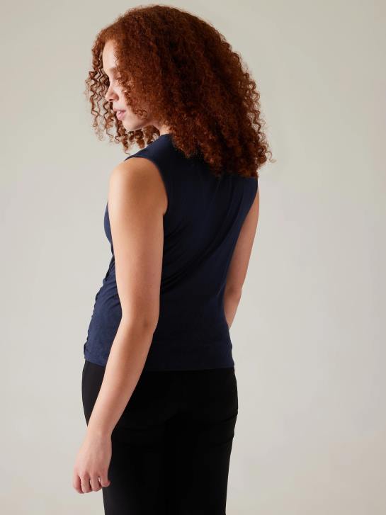 Athleta femmes débardeur enveloppant aéré JRTZ508 vêtements marine