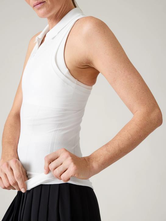Athleta femmes débardeur polo sans coutures momentum JRTZ252 vêtements blanc brillant