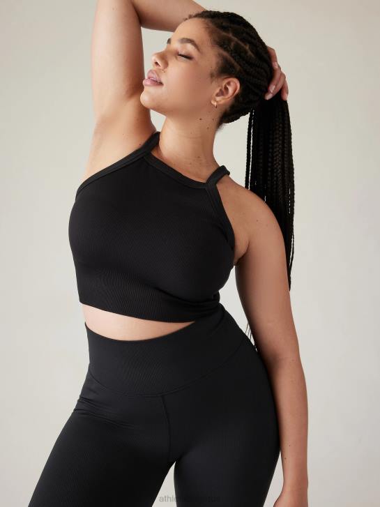 Athleta femmes débardeur sans coutures Aurora à col montant et dos en V JRTZ281 vêtements noir