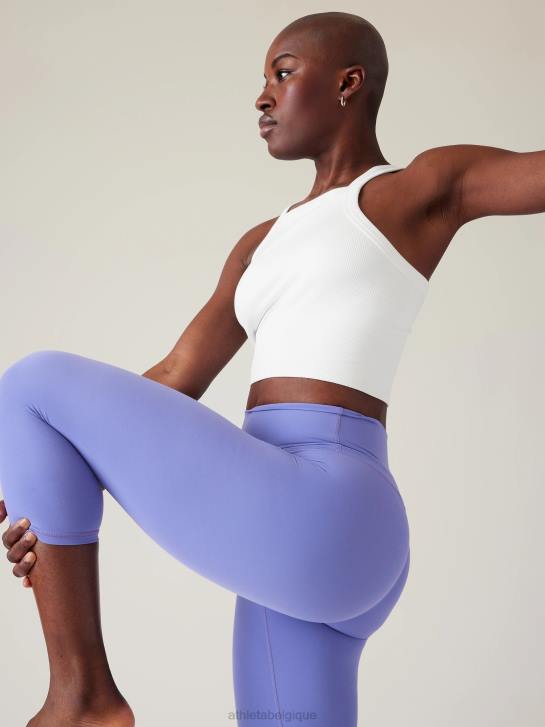 Athleta femmes débardeur sans coutures Aurora à col montant et dos en V JRTZ344 vêtements blanc brillant