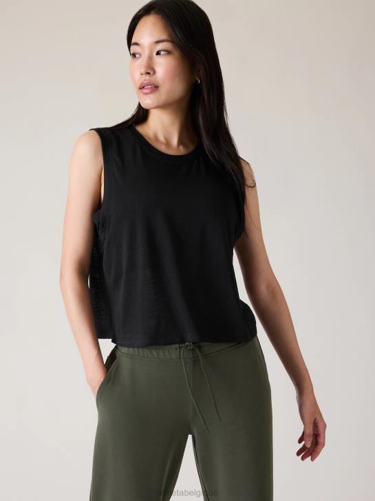 Athleta femmes réservoir de muscle venteux JRTZ293 vêtements noir