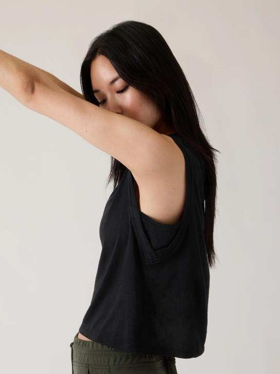 Athleta femmes réservoir de muscle venteux JRTZ293 vêtements noir