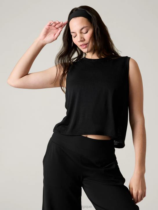 Athleta femmes réservoir de muscle venteux JRTZ293 vêtements noir