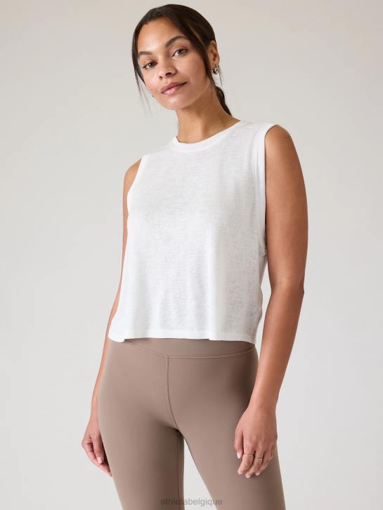 Athleta femmes réservoir de muscle venteux JRTZ359 vêtements blanc brillant