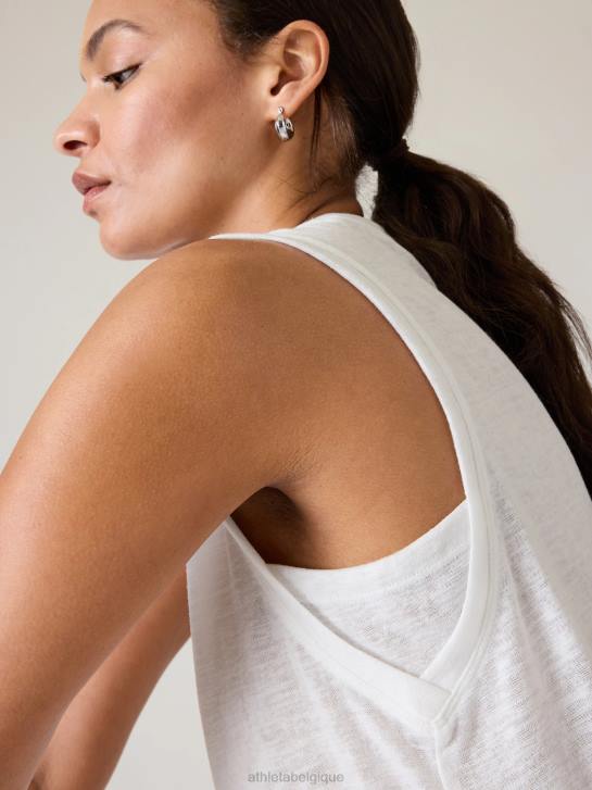 Athleta femmes réservoir de muscle venteux JRTZ359 vêtements blanc brillant