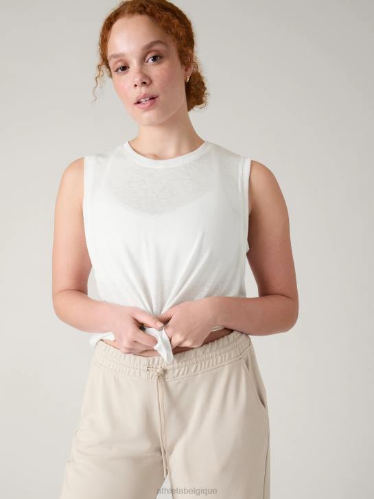 Athleta femmes réservoir de muscle venteux JRTZ359 vêtements blanc brillant