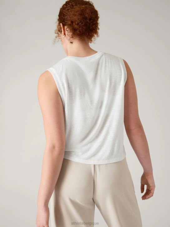 Athleta femmes réservoir de muscle venteux JRTZ359 vêtements blanc brillant