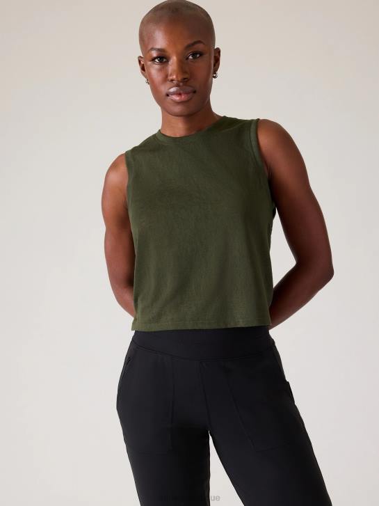 Athleta femmes réservoir de muscle venteux JRTZ419 vêtements tremble, olive