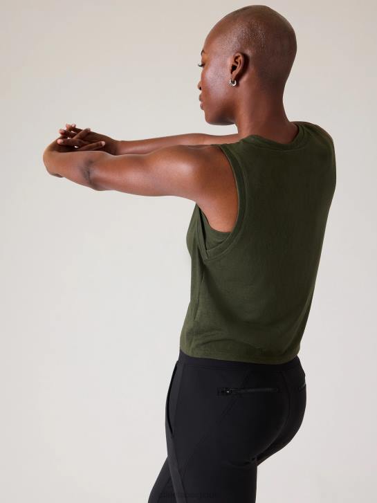 Athleta femmes réservoir de muscle venteux JRTZ419 vêtements tremble, olive